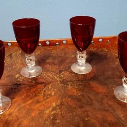 Vintage Ruby Red Lenox Cocktail Glassware Holiday GEMS