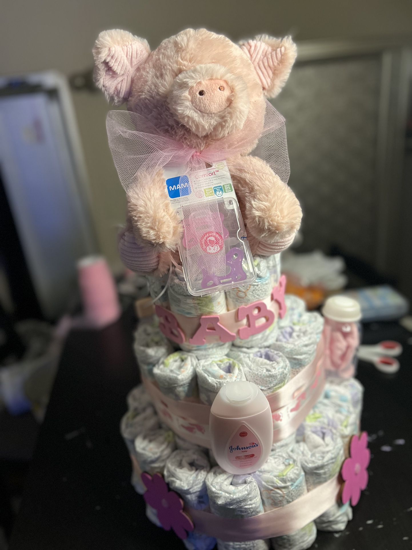 Baby Girl Diaper Cake 