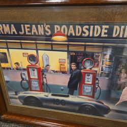 James Dean and Marilyn poster  in a beautiful wooden frame