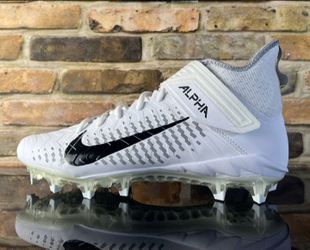 Men's Nike Alpha Menace Pro White Black Football Cleats Sz 12W🏈