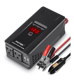 Potek 500w power inverter DC 12V to AC 110V Car Adapter with 2 5V/2A usb charging output