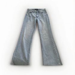 Aeropostale Women's Size 00 regular Light Wash Hi Rise Boyfriend Flare Leg Jeans