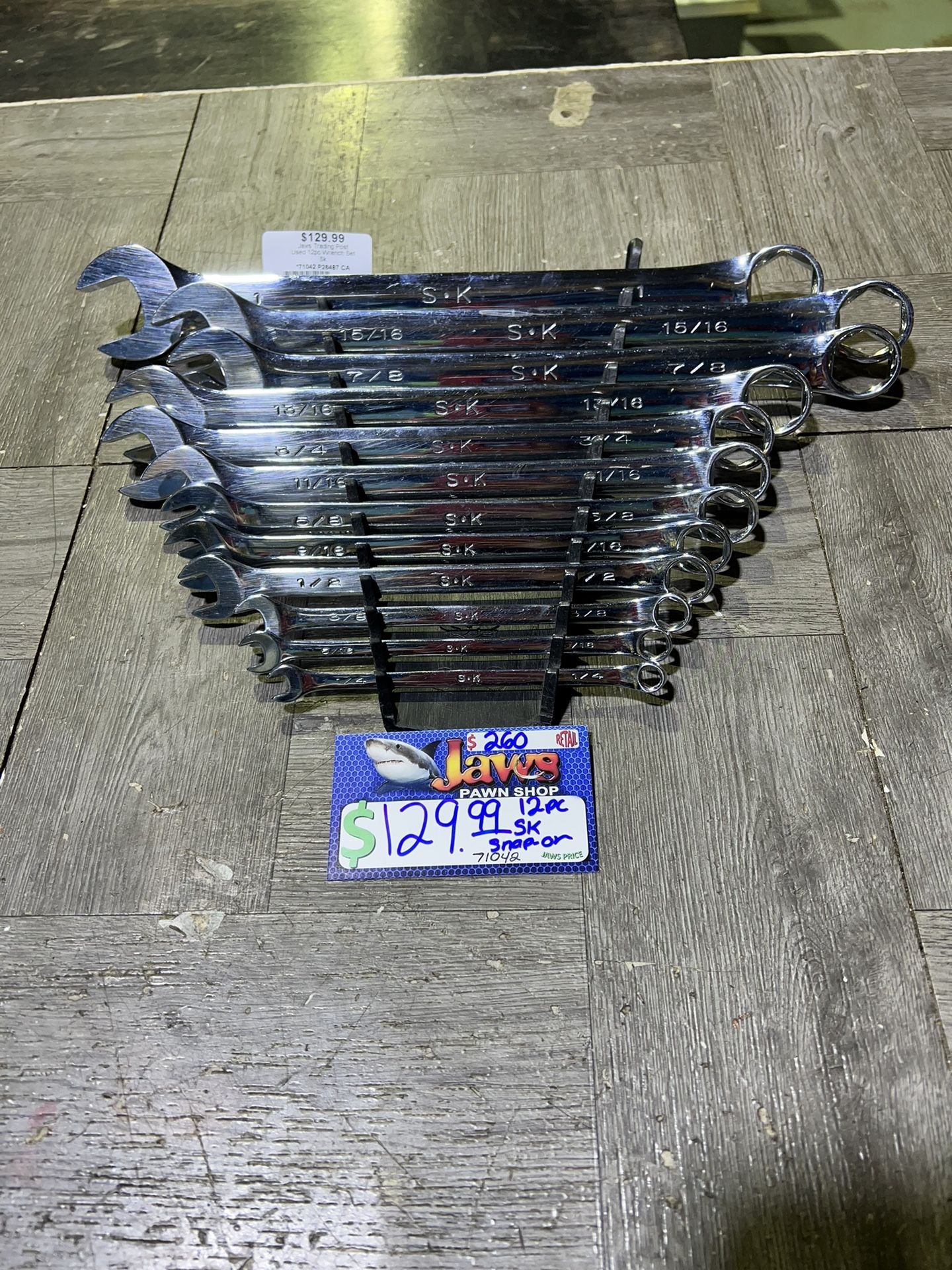 12pc Snap-On SK Wrench Set pick up only retails for $260