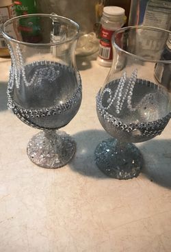 Mr and mrs custom made wine glasses