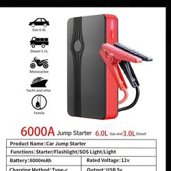 Emergency jump starter power bank with light new