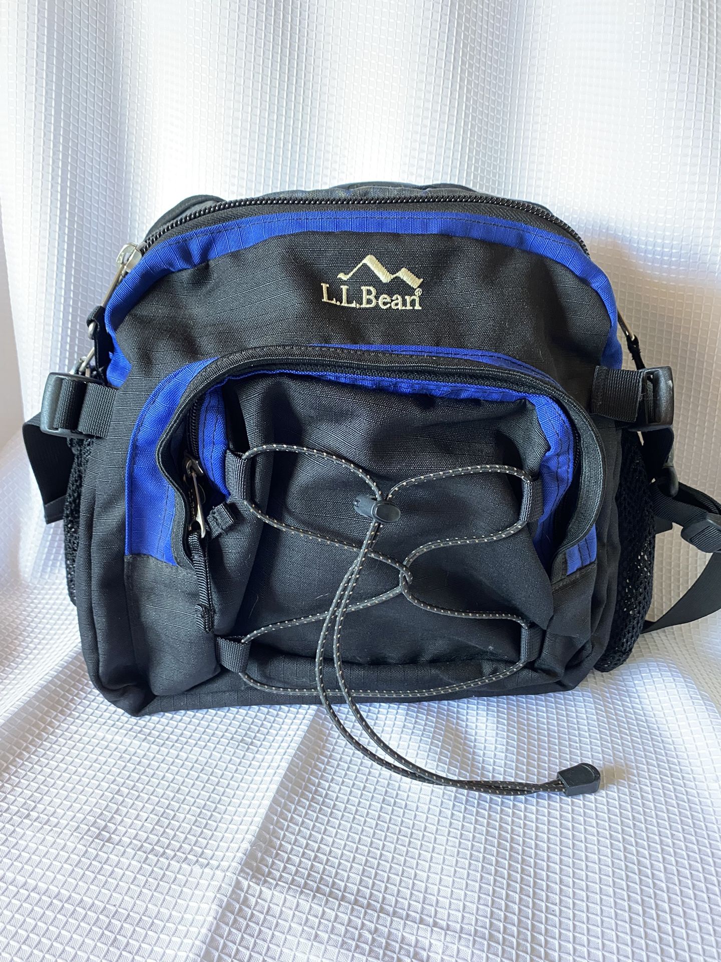 LL Bean Blue Black Waistpack Padded Hiking Travel