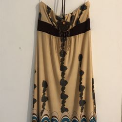 Light/fun/colorful Beige/Brown/Aqua Long Dress 