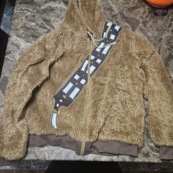 Star Wars Chewbacca Cosplay Costume Furry Hoodie Faux Fur Jacket Men's 2xl