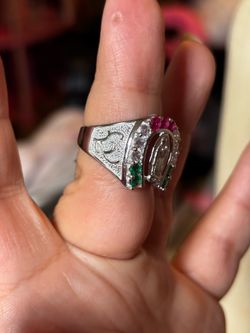 Anllo de plata virgencita size 10