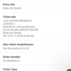 junior h tickets 