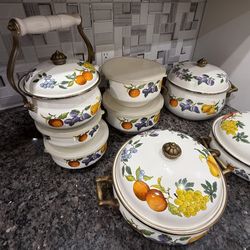 Vintage Enamel Pots & Pans