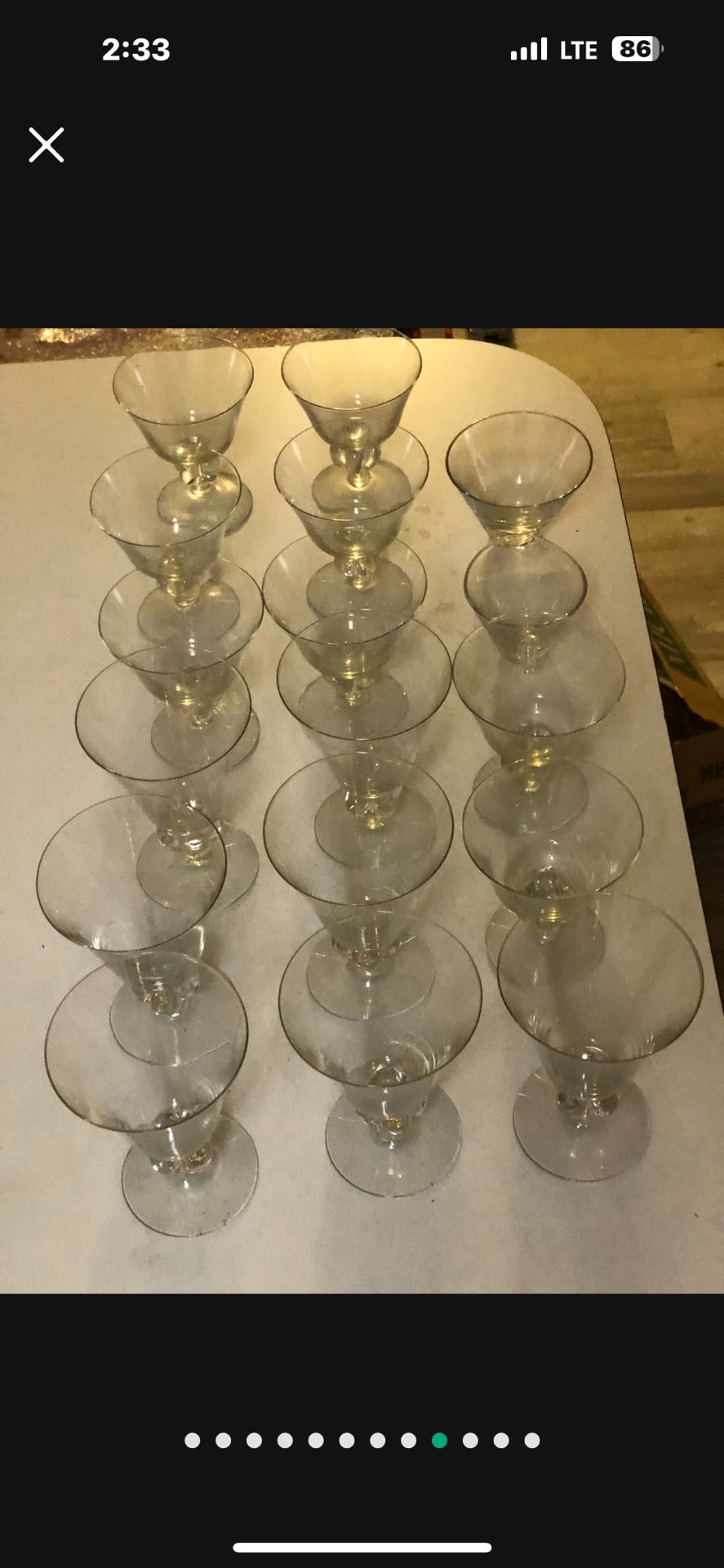 Vintage 17 Pieces crystal glasses. Excellent condition. No chips no cracks late 1800s