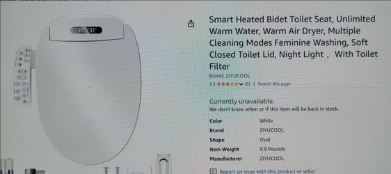 New! Smart Heated Bidet Toilet Seat