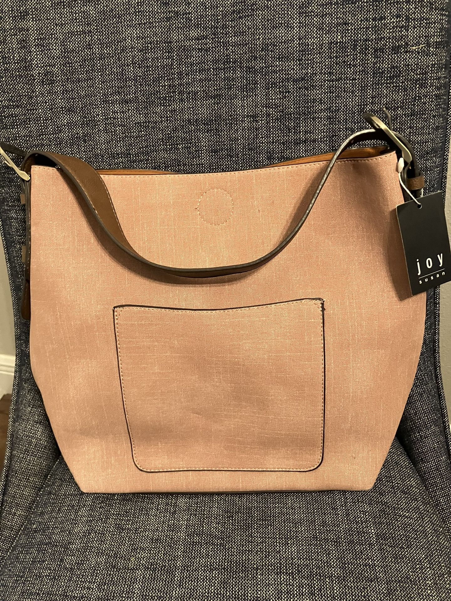 Joy Susan Womens Faux Leather: Hobo 2-in-1 Handbag Purse Pink on for Amazon $90 New with Tag