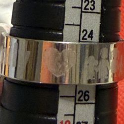 Engraved Stainless Steel Silver Ring