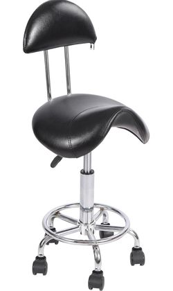 Adjustable Saddle Stool with Backrest