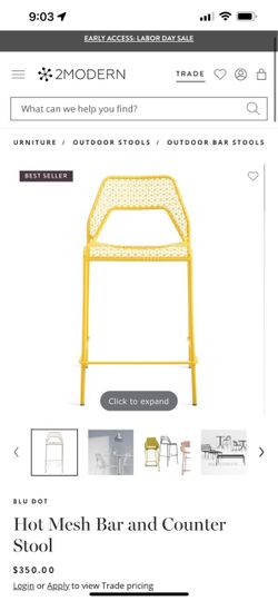 Blu Dot Hot Mesh counter stools In Yellow (3)