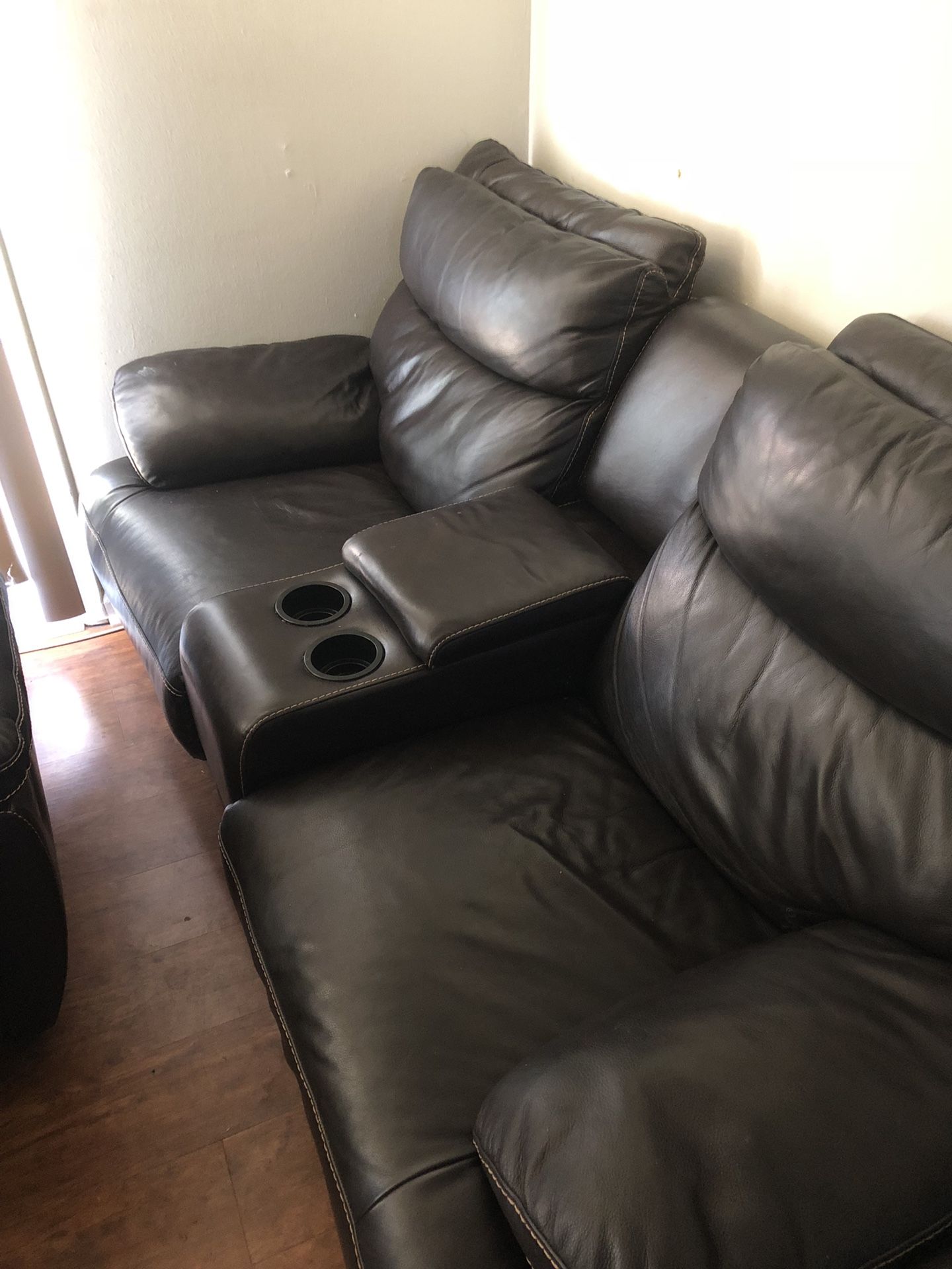 Leather Loveseat Recliner.