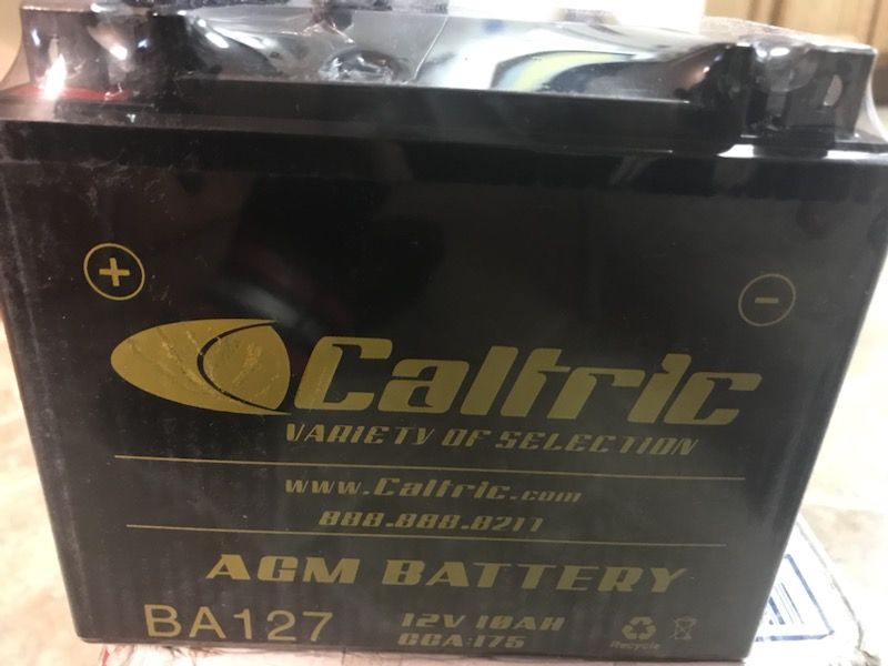 Caltric motorcycle battery. New in plastic and box