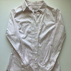 Banana Republic Women Classic Cotton Shirt Size 2 Baby Pink 