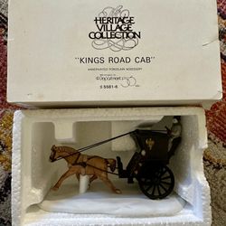Dept. 56 Heritage Village Collection “King’s Road Cab” – 1989 Hand-painted porcelain accessory.