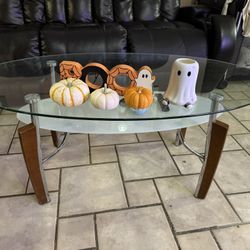 Bowery Hill 3 Piece Glass Top Coffee Table Set in Cappuccino