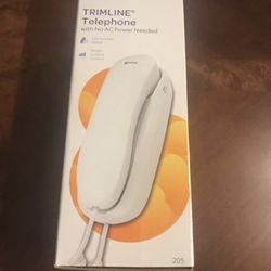 NEW AT&T White Trimline Phone w/ AC Power Tech / Ringer Volume 