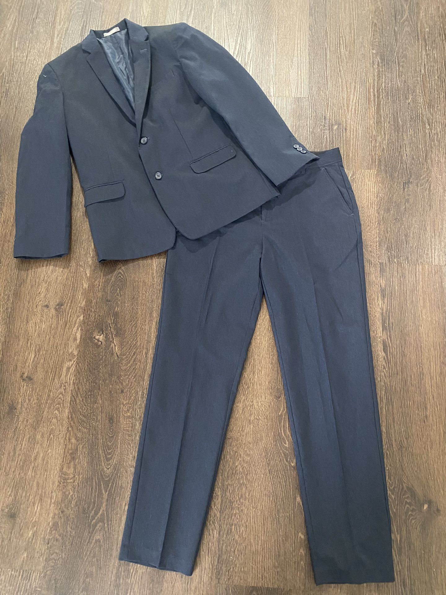 Boys Navy Blue Suit Jacket And Pants Size 18 Husky By Van Heusen #6