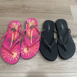 Colorful old navy Flip Flops Set - Pink and Black