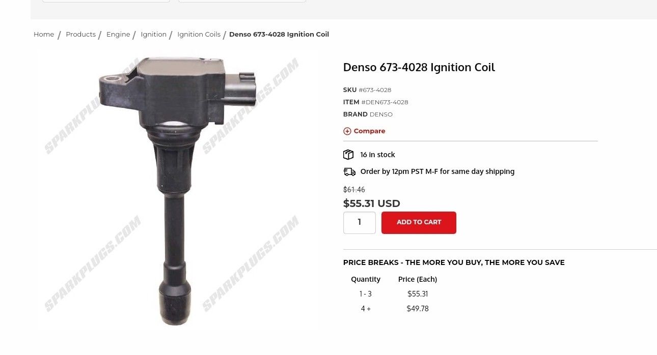 ** Tune Up kit NGK 9029 DILKAR6A-11 Denso (contact info removed) Ignition Coil Nissan Rogue 2013
$69