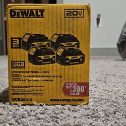 20-Volt 3.0 Ah MAX Lithium-Ion Premium Battery Pack (4-Pack)
