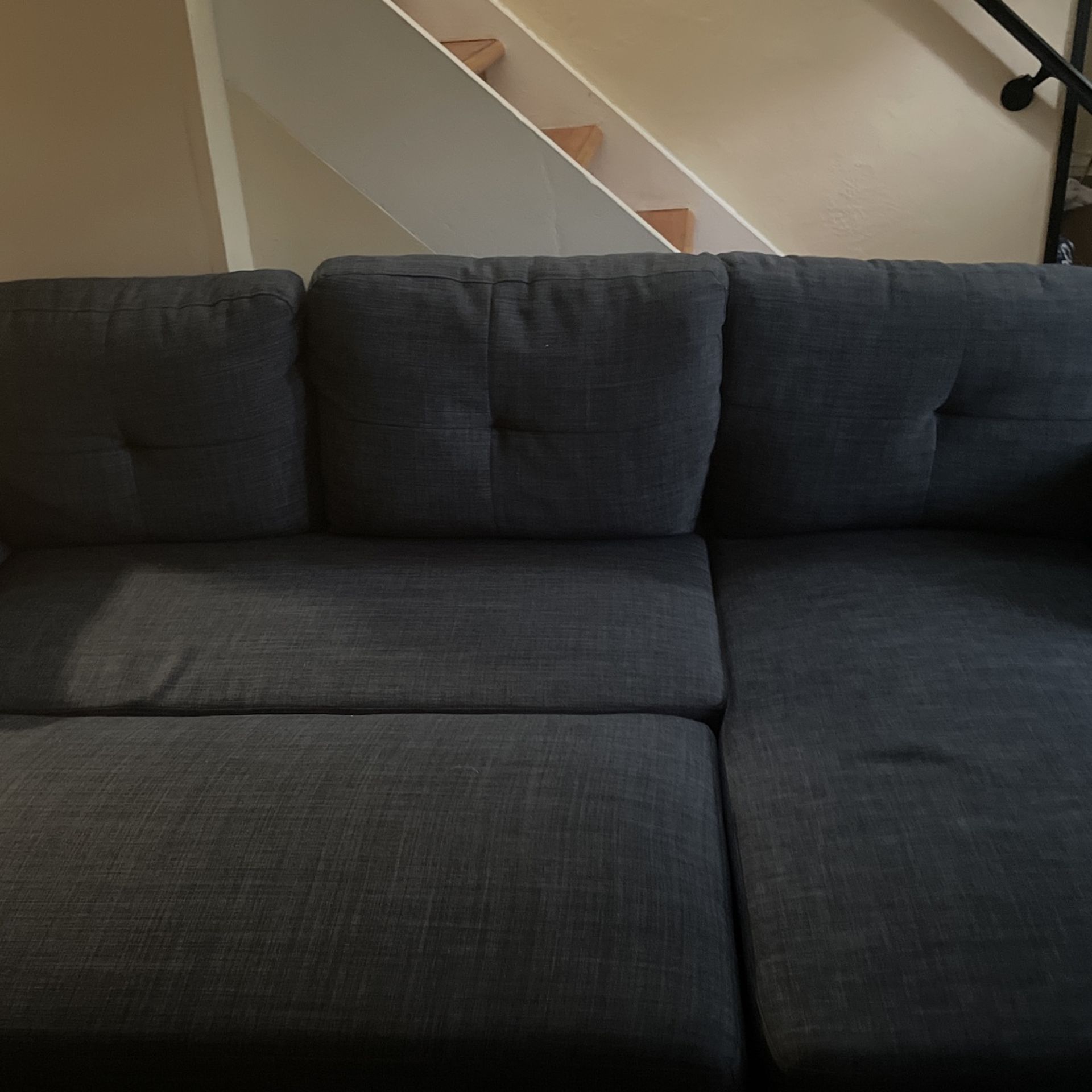 Blue Sofa with Chaise Lounge