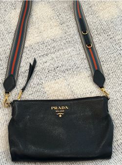 PRADA Leather Handbag-Authentic Black with 2 Straps. Excellent Condition