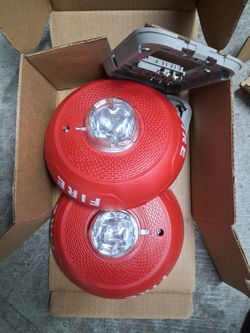 Two Fire Alarm Strobes