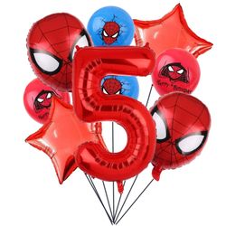 Cartoon Heroes Spider 5th Birthday Decorations - 32inch Number 5 Balloon