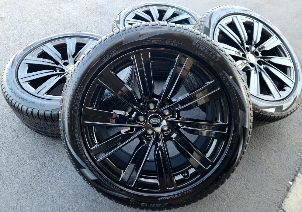 22" Range Rover 2024 Gloss Black OEM Wheels and Tires