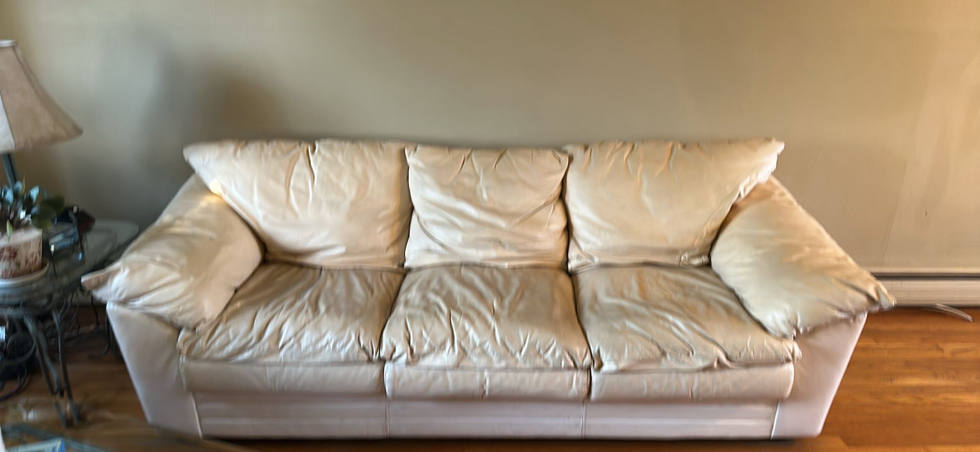Off White Leather Sofa FREE