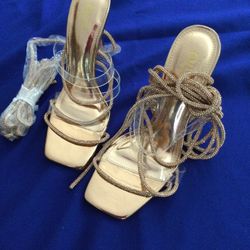 Shoes Heel, Pink Gold 