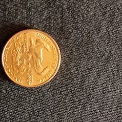 Gold liberty coin 1/10 solid 22 k gold coin
