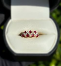 Jewelry 14k solid yellow gold diamonds ruby 1.00CTW ring size 4.50