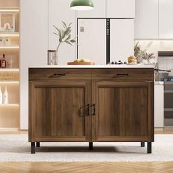New Brown Base White Top Kitchen Island FREE 🎁 with purchase-