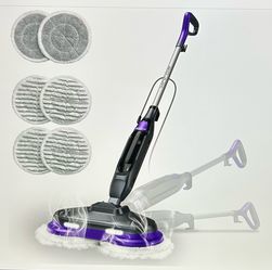 Electric Scrub & Steam Mop with Mop Pads