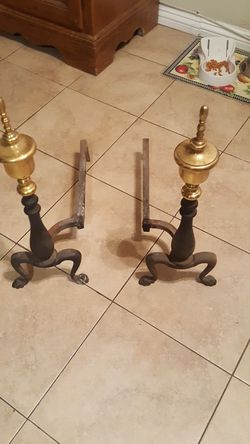 Chimney iron andirons