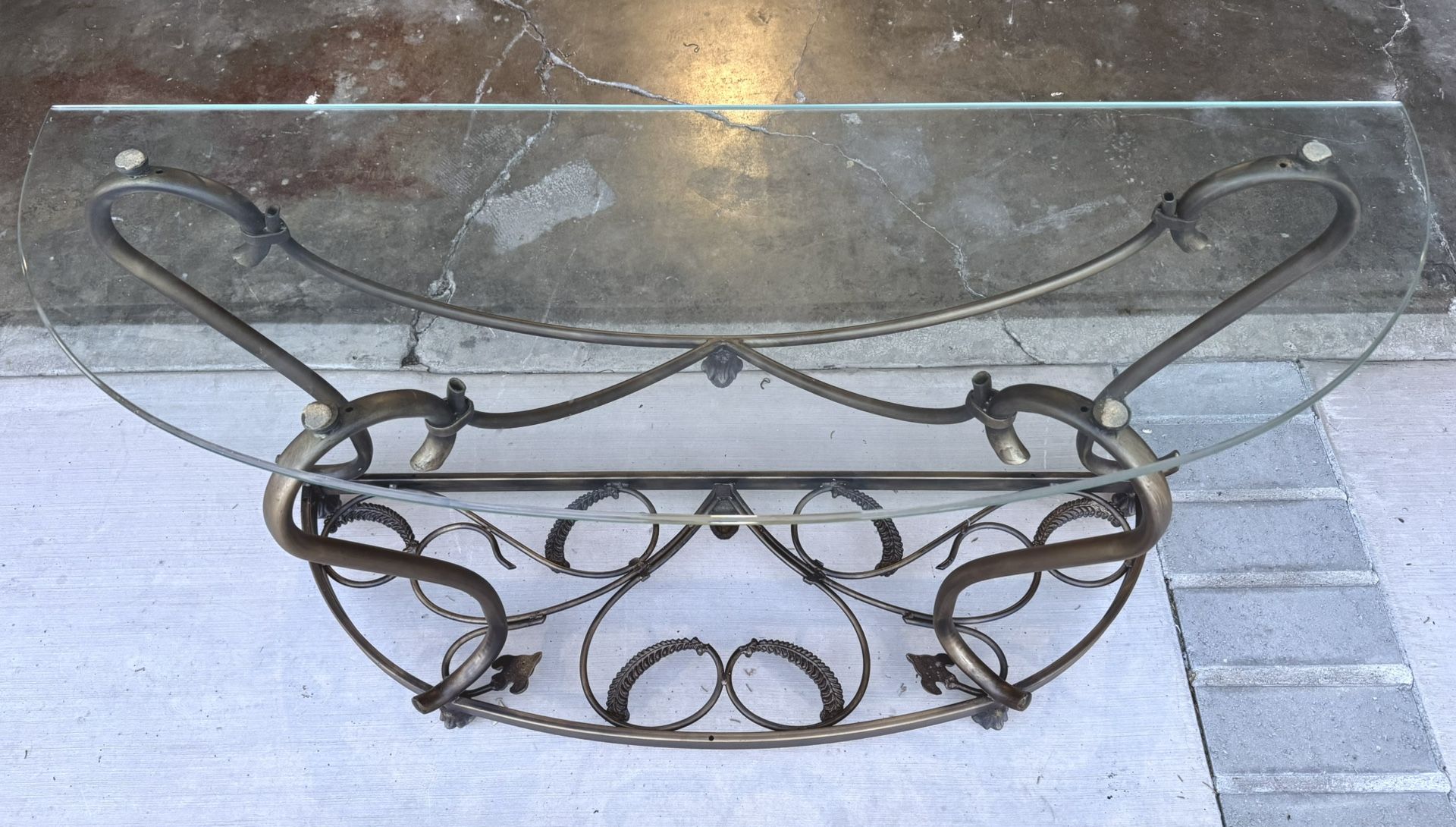 Elegant Glass Top Console Side Table
