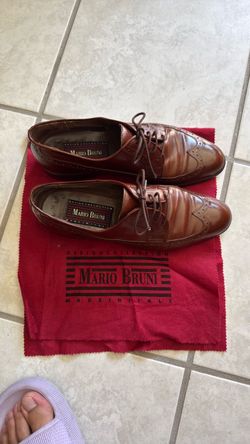 Mario Bruni Leather Size 7 Wingtip Oxford Dress Shoes