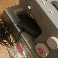 Heavy Duty 4432 High Speed Sewing Machine + Compatible SINGER Gray Extension Table