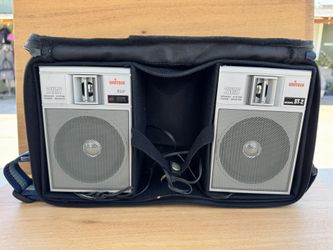 Vintage UniTech ST-2 Portable 2-Way Speaker System w/ Carry Case!