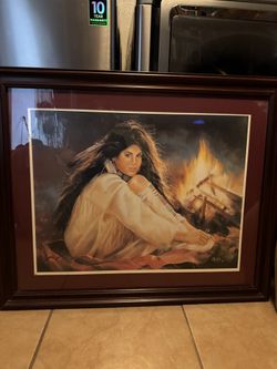 Maija , Night Spirits Women and Fire Art Print Framed And Signed 