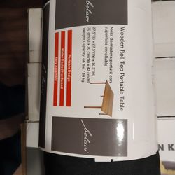 Wooden Roll Top Portable Table 