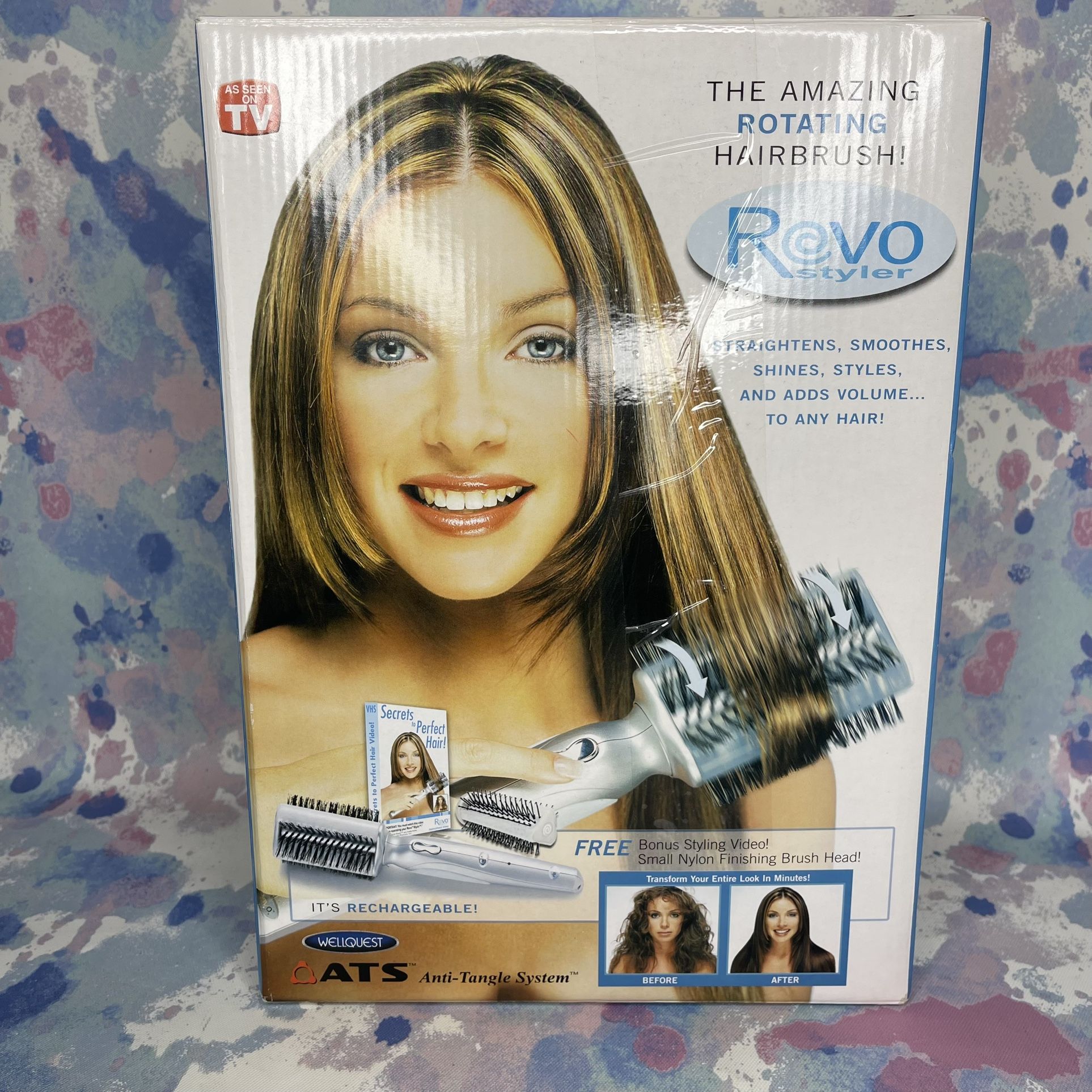 Revo Styler Cordless Rotating Hairbrush Anti-Tangle System VHS